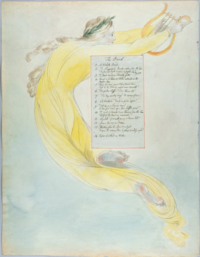 "The Bard" ، التصميم 52 من "The Poems of Thomas Gray" ، 1797-98 (مرحاض بقلم حبر أسود على ورق) بواسطة وليام بليك